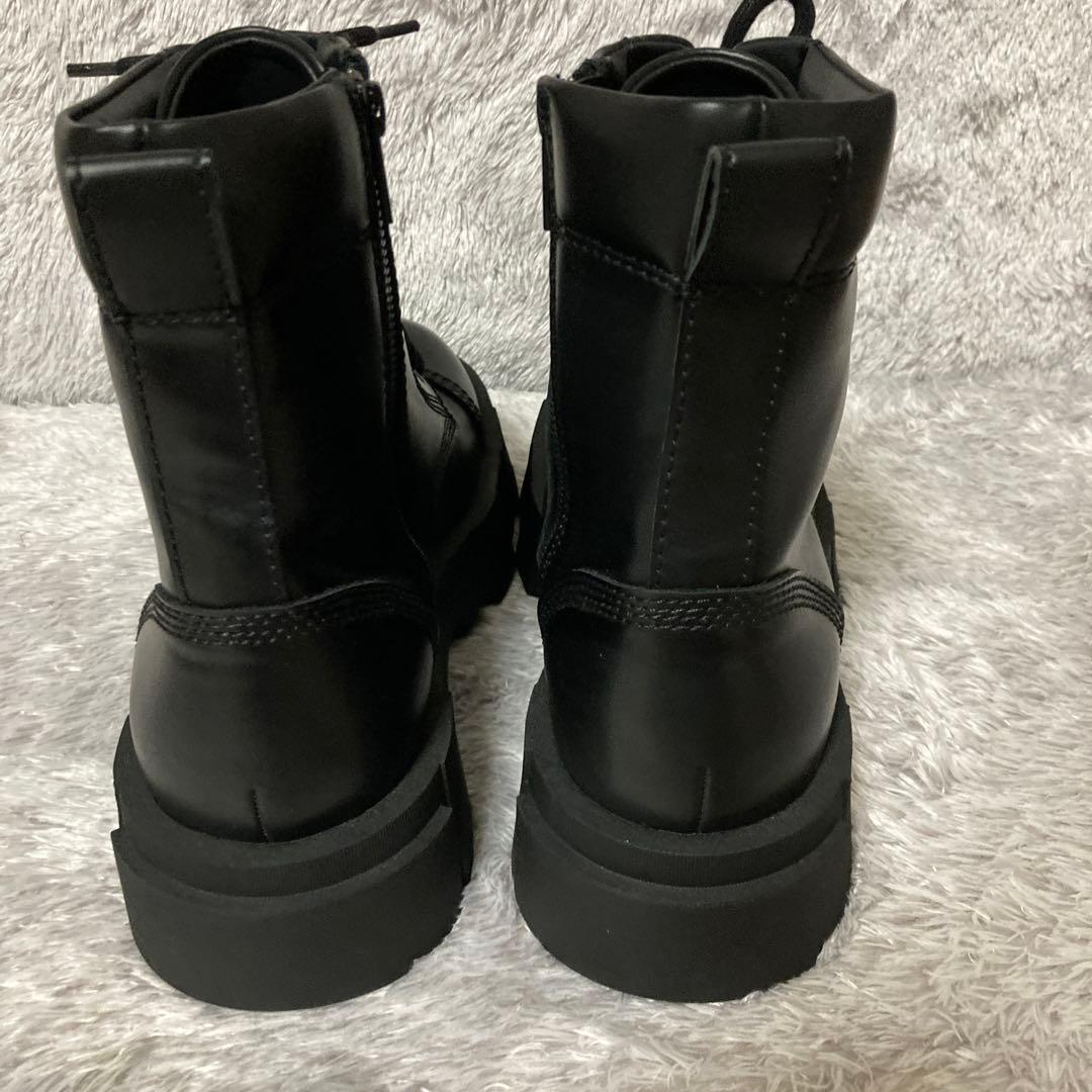 zara ザラ　トラックソール　厚底レースアップブーツ ブラック