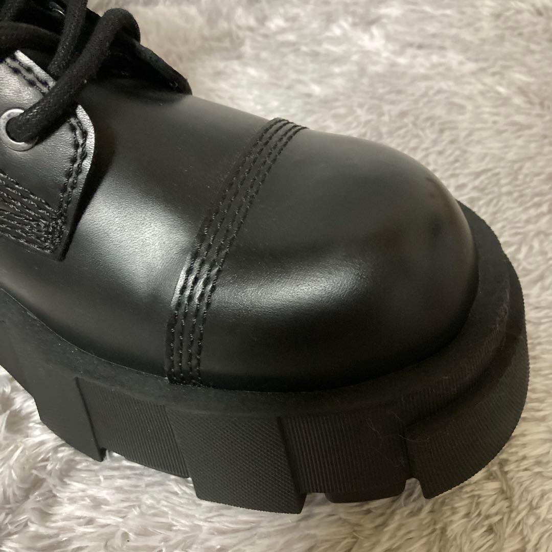 zara ザラ　トラックソール　厚底レースアップブーツ ブラック