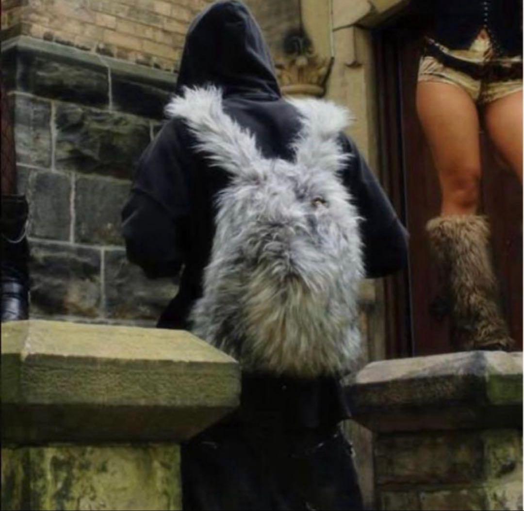 opium系　fur backpack ファー リュックグレー 毛皮リュック