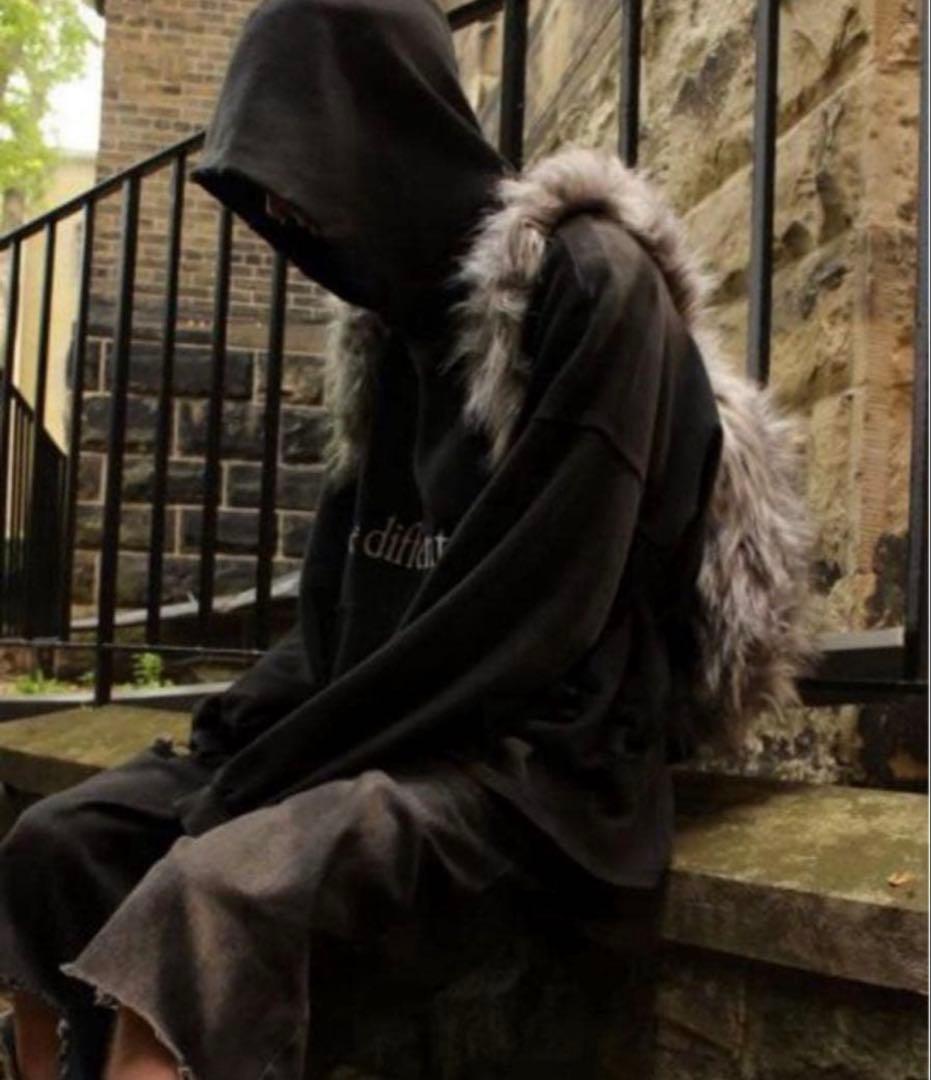 opium系　fur backpack ファー リュックグレー 毛皮リュック