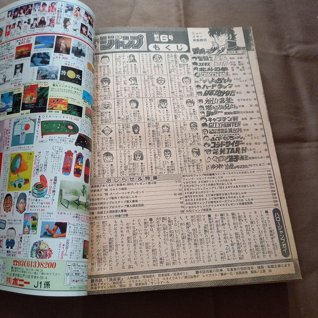 【当時物美品】週刊 少年 ジャンプ 1988年6号 漫画 アニメ