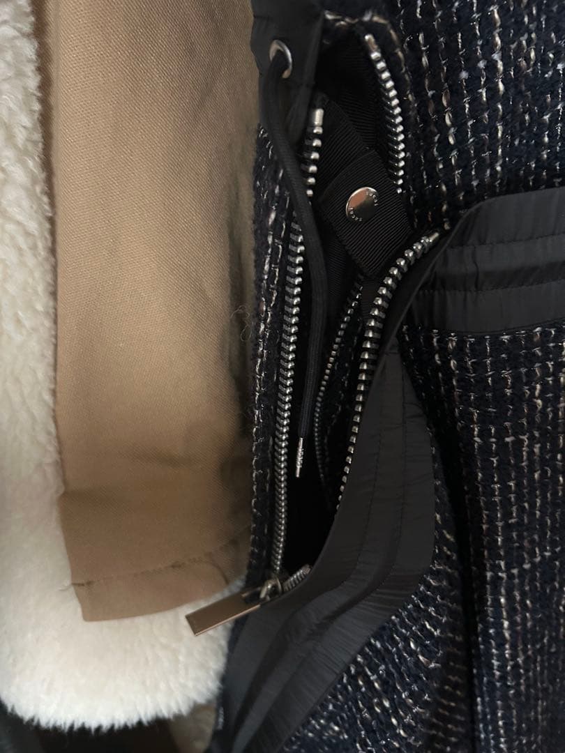 sacaiツィードアシンメトレーワンピースドレス