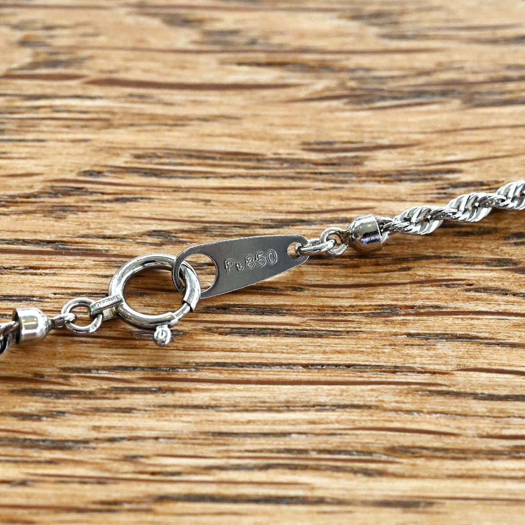 Pt850 プラチナ パイプロープネックレス幅2.0mm長さ40cm