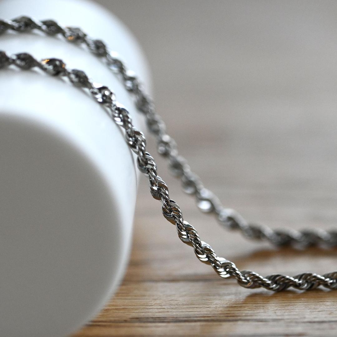 Pt850 プラチナ パイプロープネックレス幅2.0mm長さ40cm