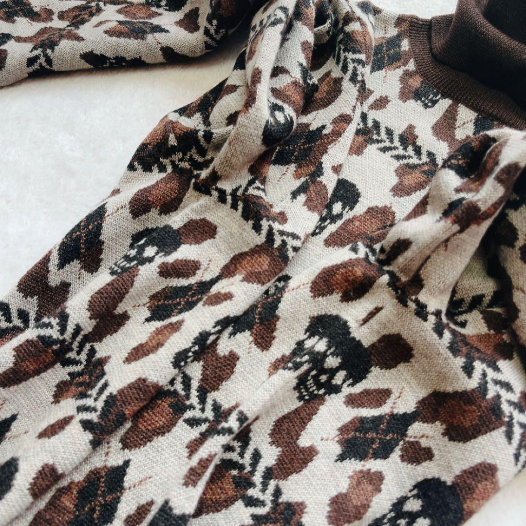 極美品　マークアンドロナ　タートル　ニット　セーター　ヒョウ　レオパード　スカル