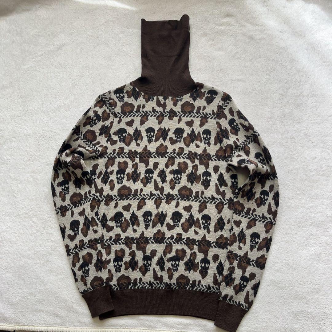 極美品　マークアンドロナ　タートル　ニット　セーター　ヒョウ　レオパード　スカル