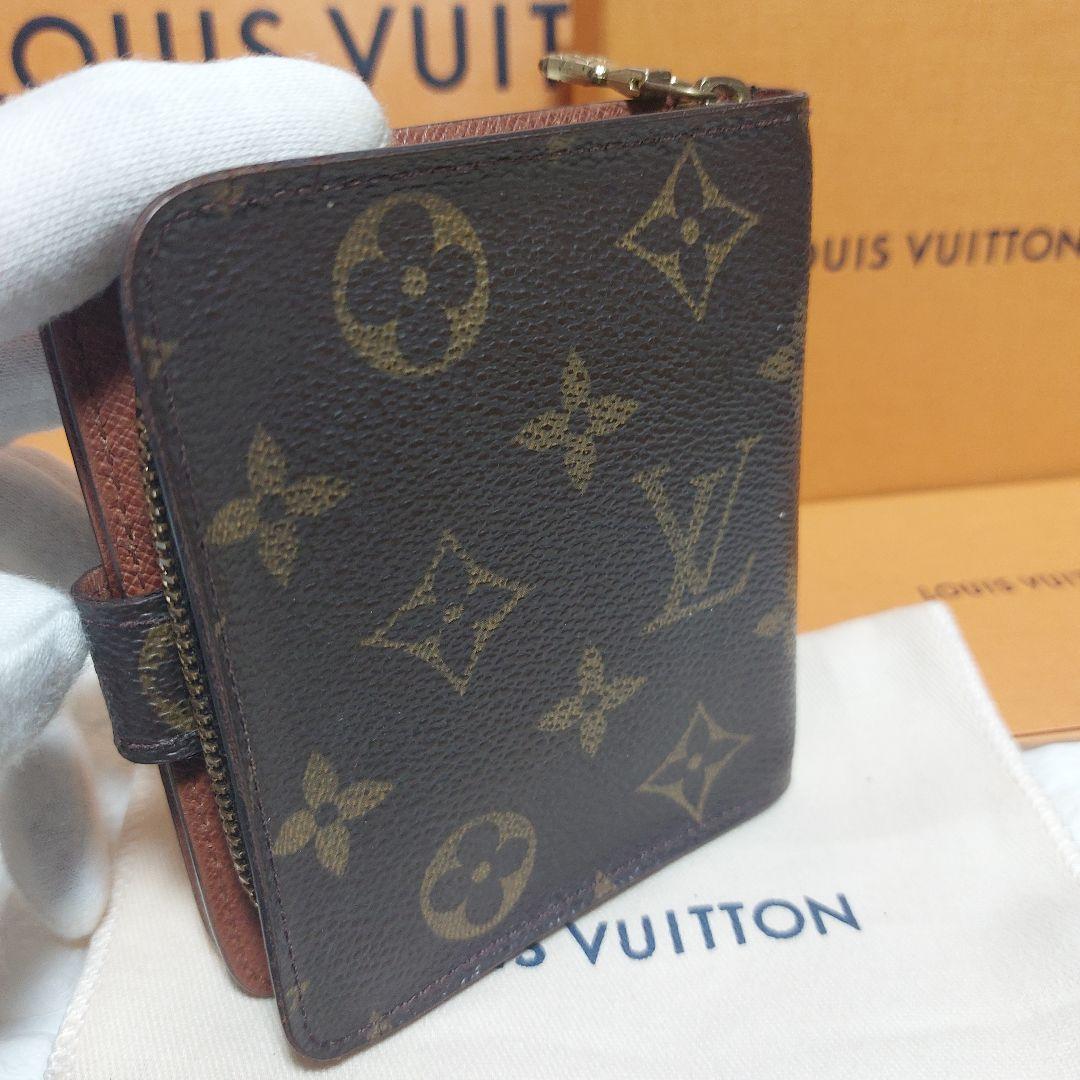 Louis Vuittonルイヴィトン モノグラム コンパクトジップ 二つ折財布