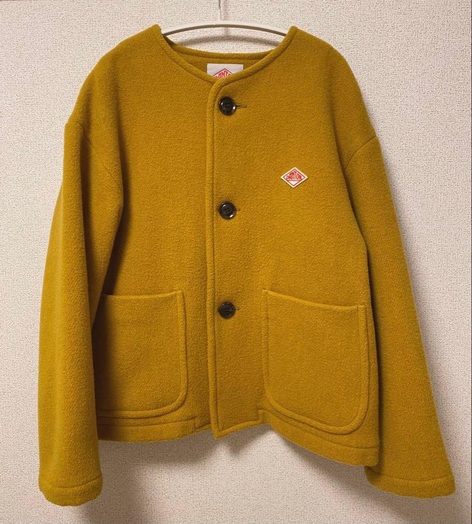 美品★ DANTON ウール ライト パイル ノーカラー ジャケット