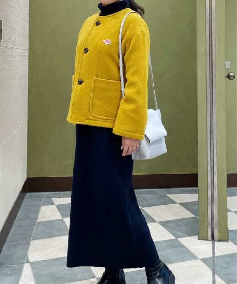 美品★ DANTON ウール ライト パイル ノーカラー ジャケット