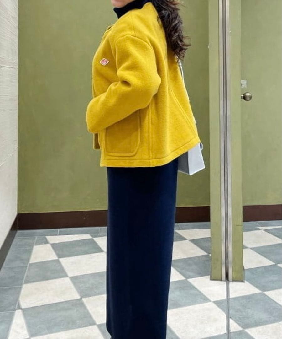 美品★ DANTON ウール ライト パイル ノーカラー ジャケット