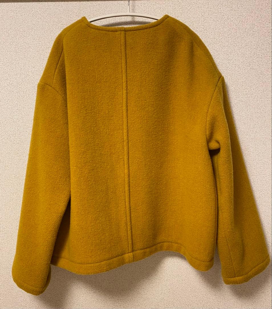 美品★ DANTON ウール ライト パイル ノーカラー ジャケット