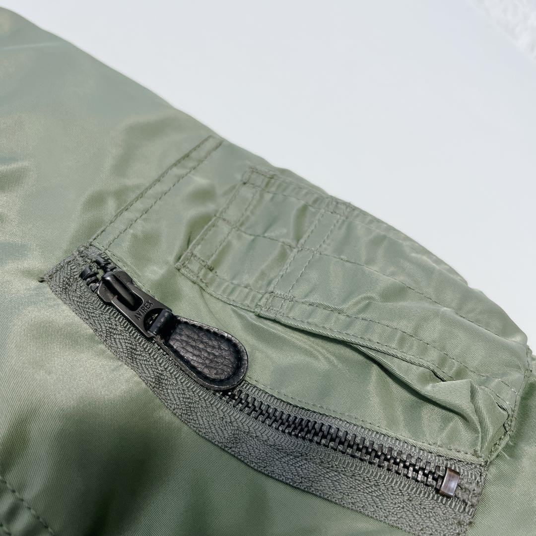 美品✨AVIREX リバーシブルMA-1 ロゴ スタッズ 星条旗 L カーキ