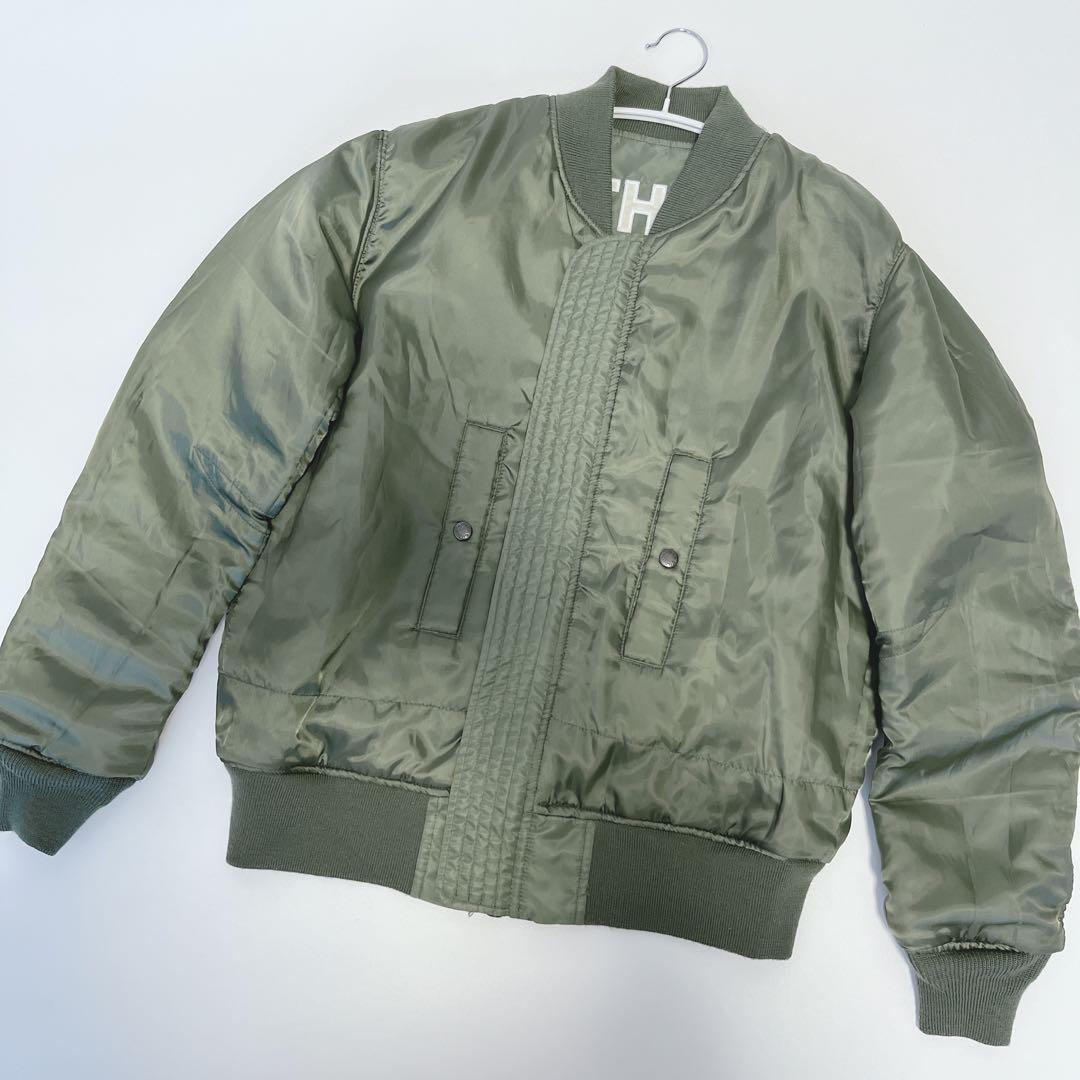 美品✨AVIREX リバーシブルMA-1 ロゴ スタッズ 星条旗 L カーキ