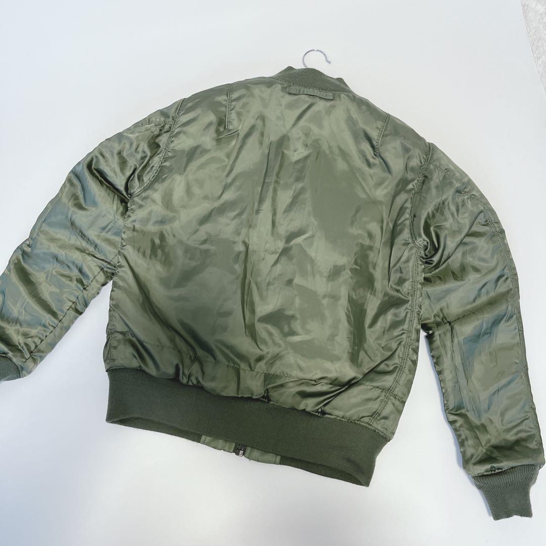 美品✨AVIREX リバーシブルMA-1 ロゴ スタッズ 星条旗 L カーキ