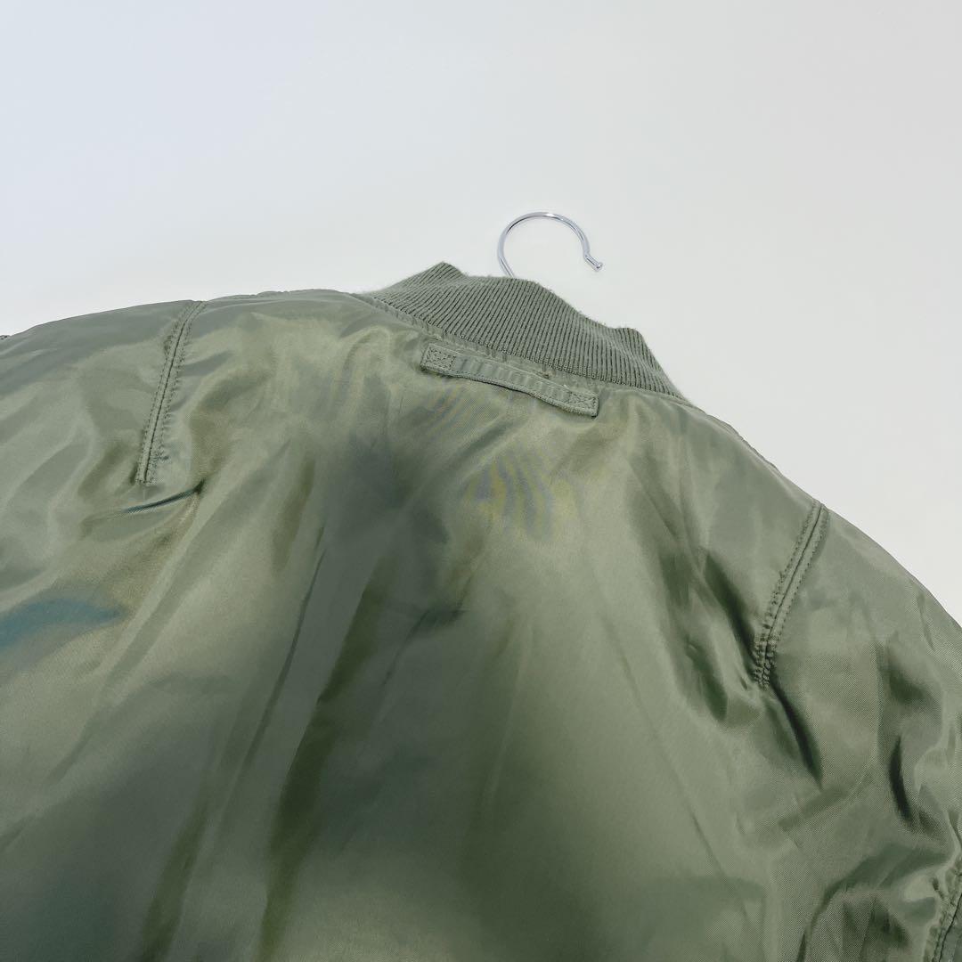 美品✨AVIREX リバーシブルMA-1 ロゴ スタッズ 星条旗 L カーキ