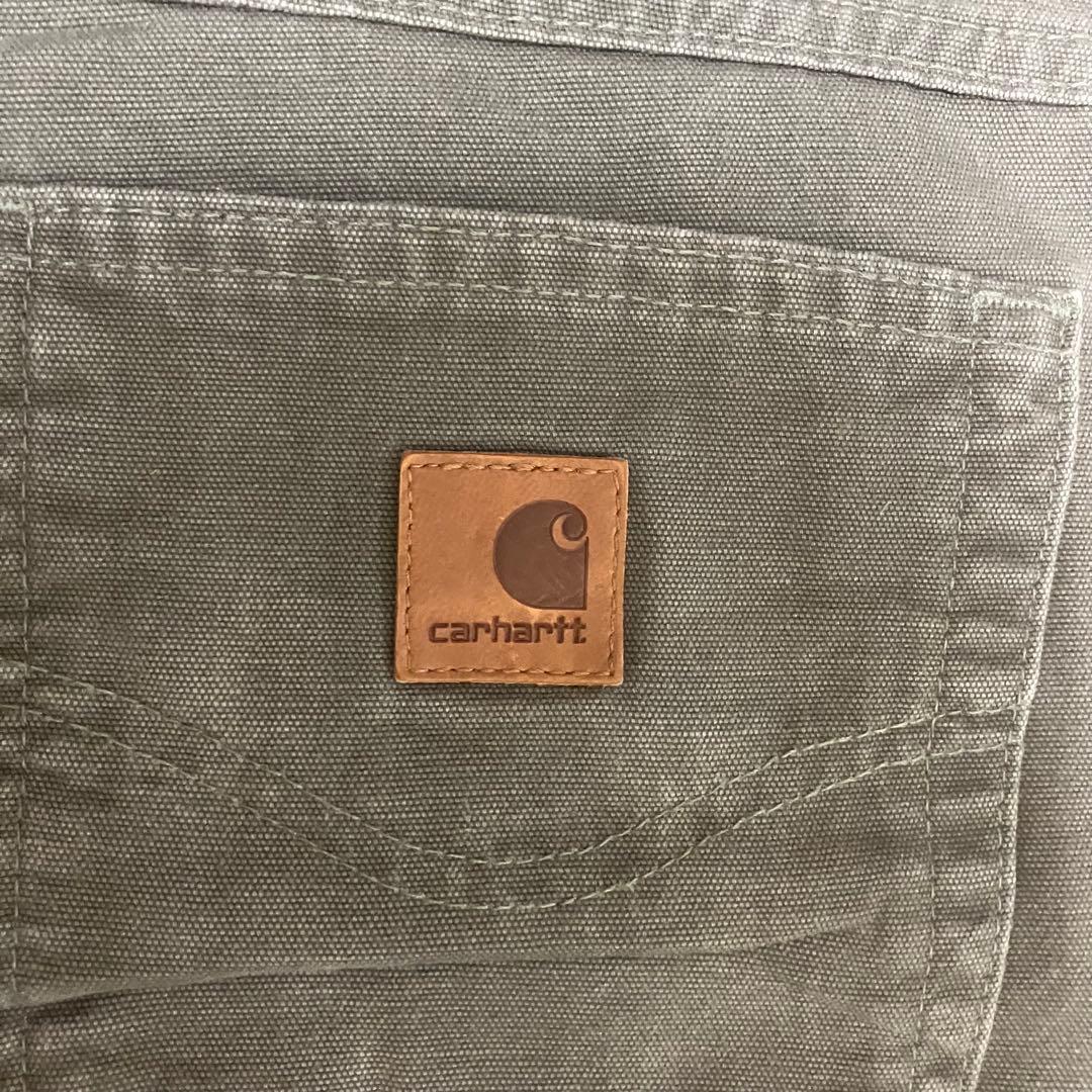 バ*中様 carhartt ダック ペインターパンツ ルーズフィット　モスグリー