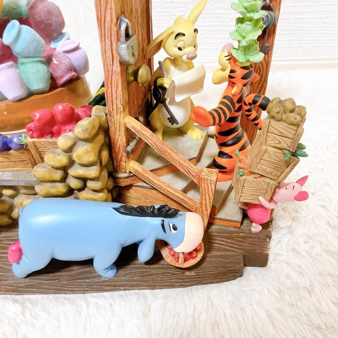 【希少】 ディズニー プーさん スノードーム 陶器 オルゴール 動作品