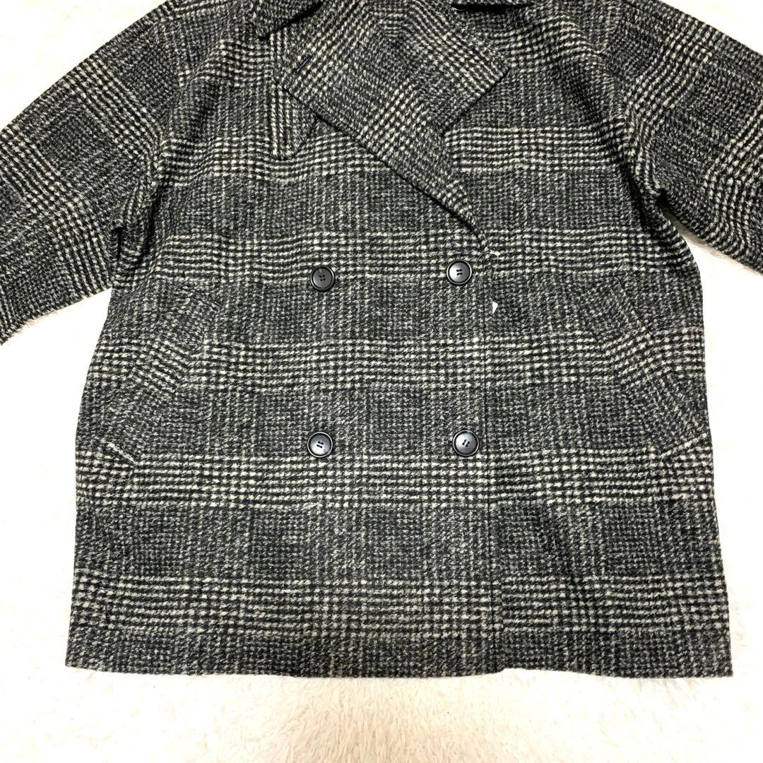 【新品タグ付き】スピックアンドスパン Wスライバーチェックハーフコート M