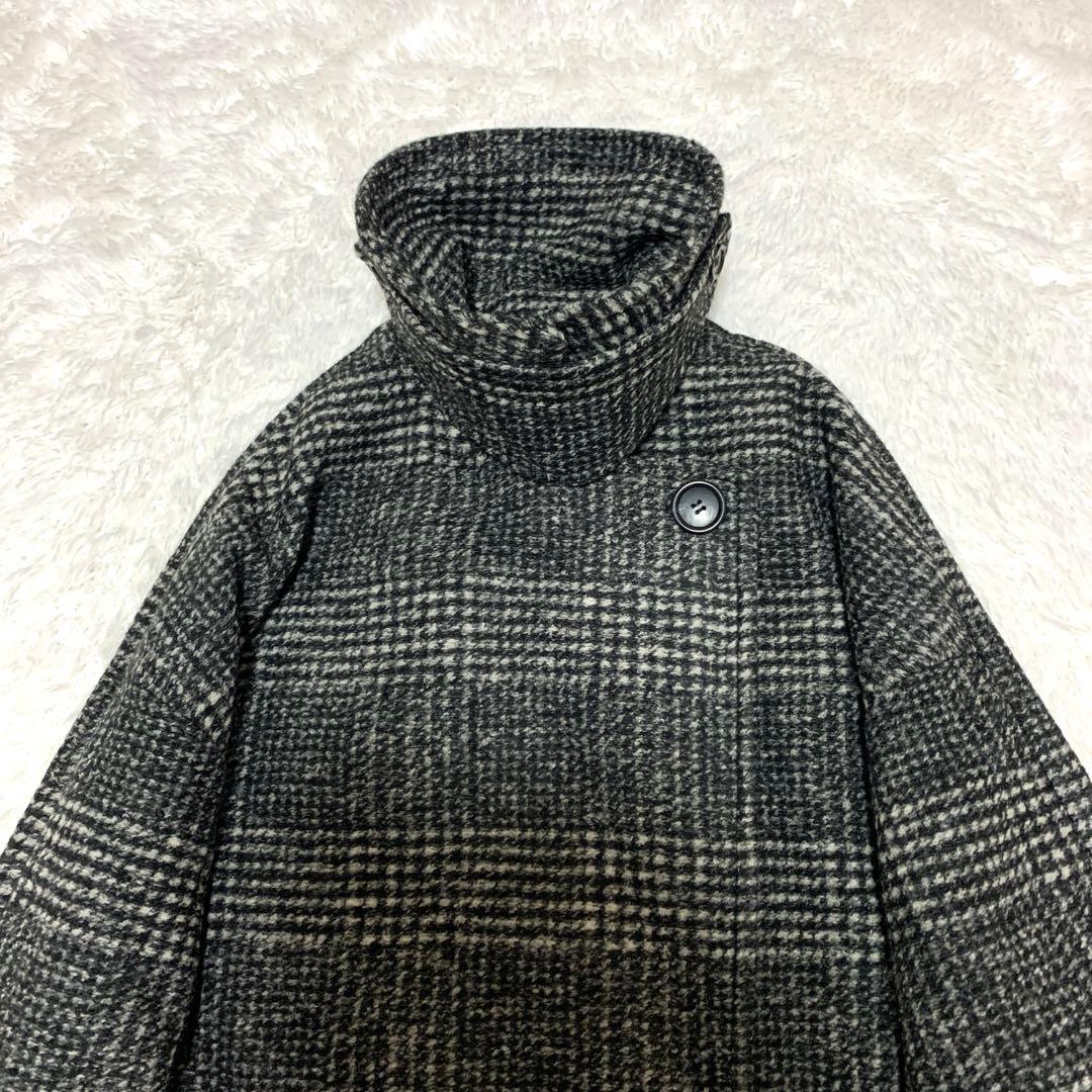 【新品タグ付き】スピックアンドスパン Wスライバーチェックハーフコート M