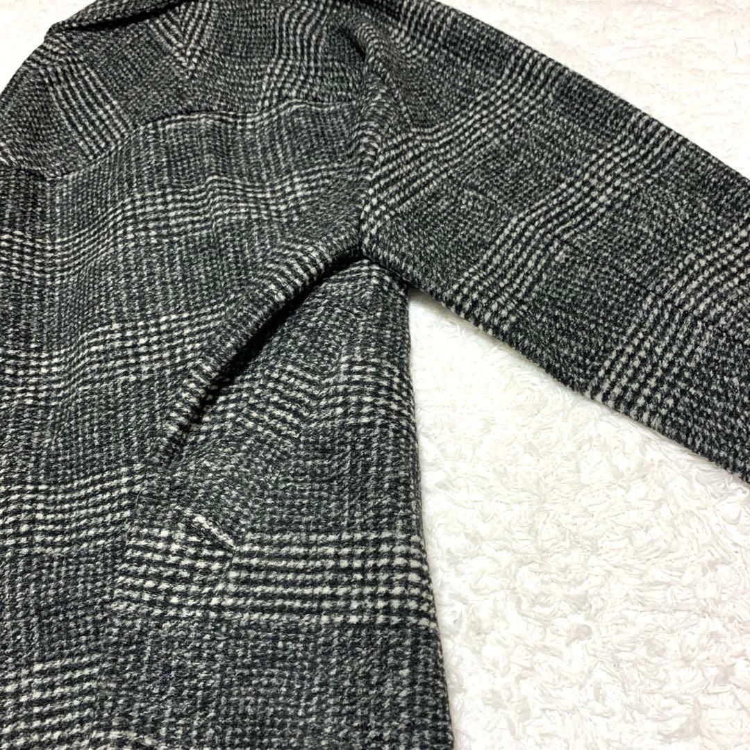 【新品タグ付き】スピックアンドスパン Wスライバーチェックハーフコート M