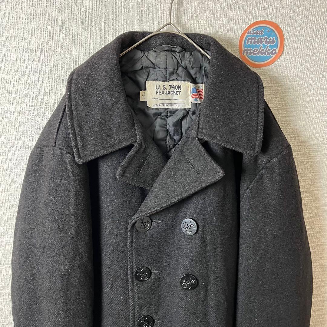 582 shcott ショット　ピーコート　ウール　キルティング　46 3L