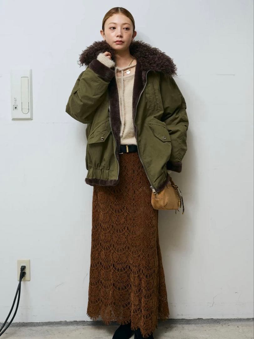 値下げしました★IAMALPHA iamイアムボア襟ジップブルゾン　ブルゾン★