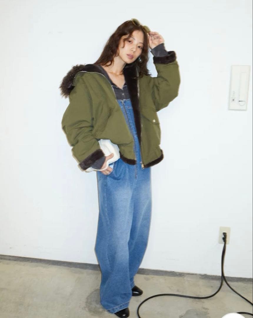 値下げしました★IAMALPHA iamイアムボア襟ジップブルゾン　ブルゾン★