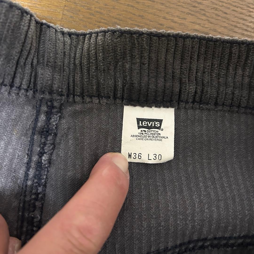 levi's silver tab コーデュロイ W36 グレー 太畝 バギー