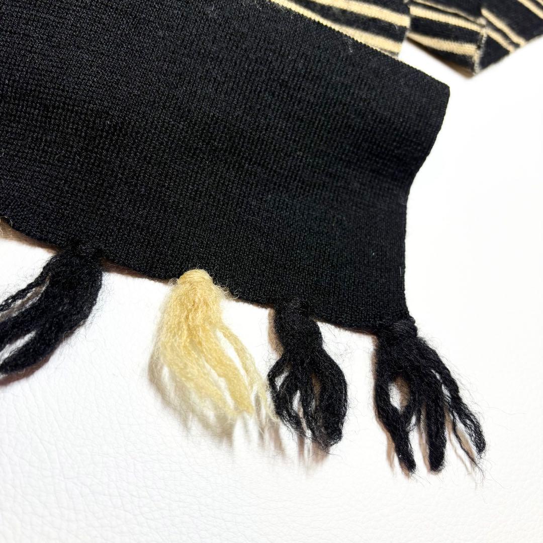 美品✨ブッチャープロダクツ ストライプフリンジマフラー