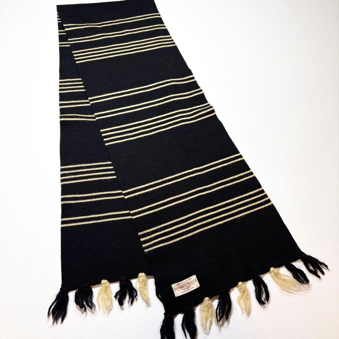 美品✨ブッチャープロダクツ ストライプフリンジマフラー