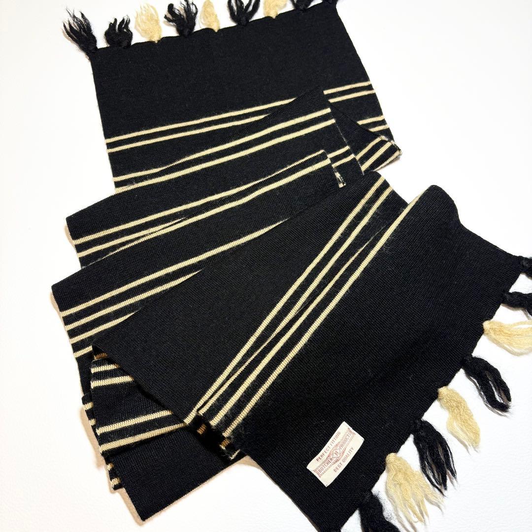 美品✨ブッチャープロダクツ ストライプフリンジマフラー