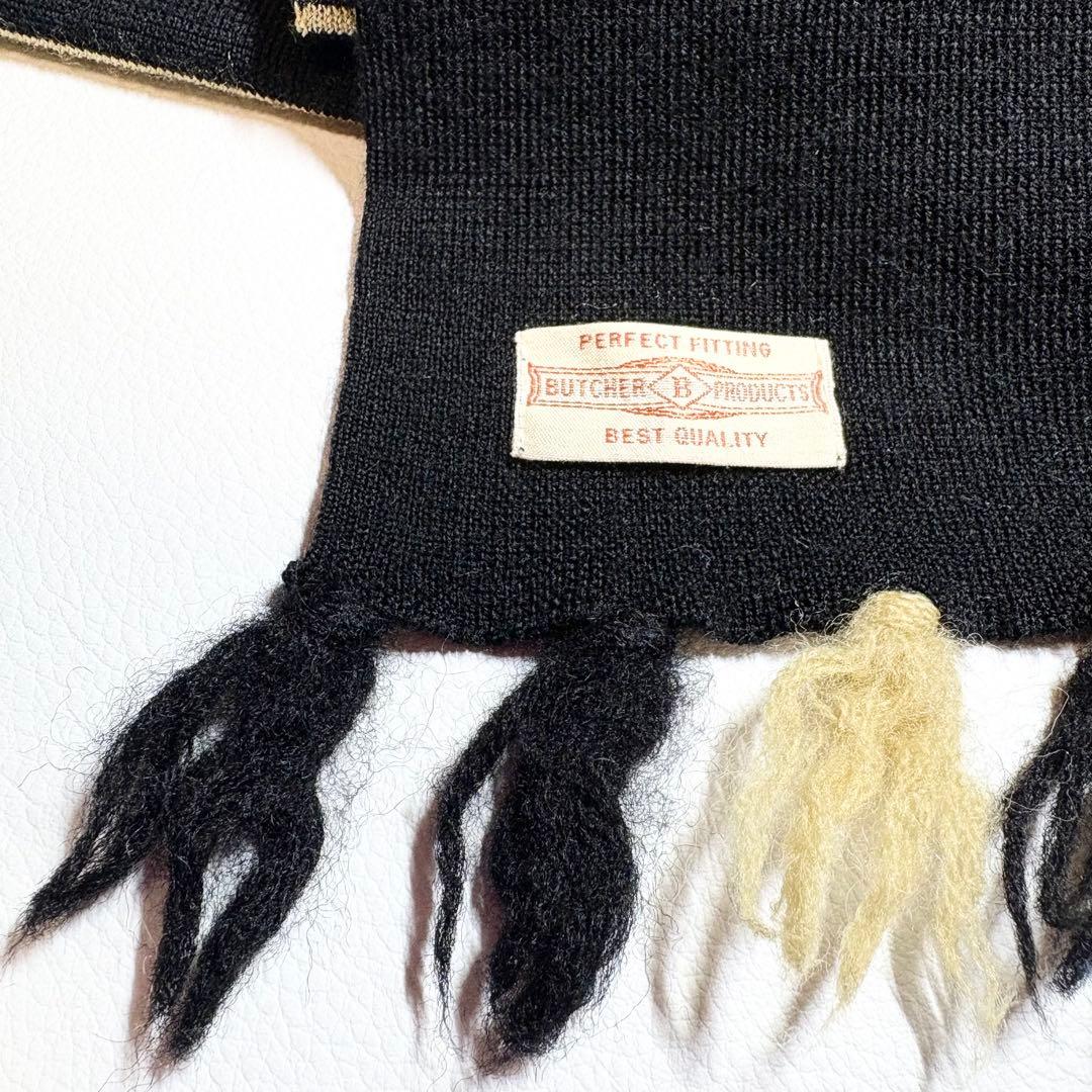 美品✨ブッチャープロダクツ ストライプフリンジマフラー