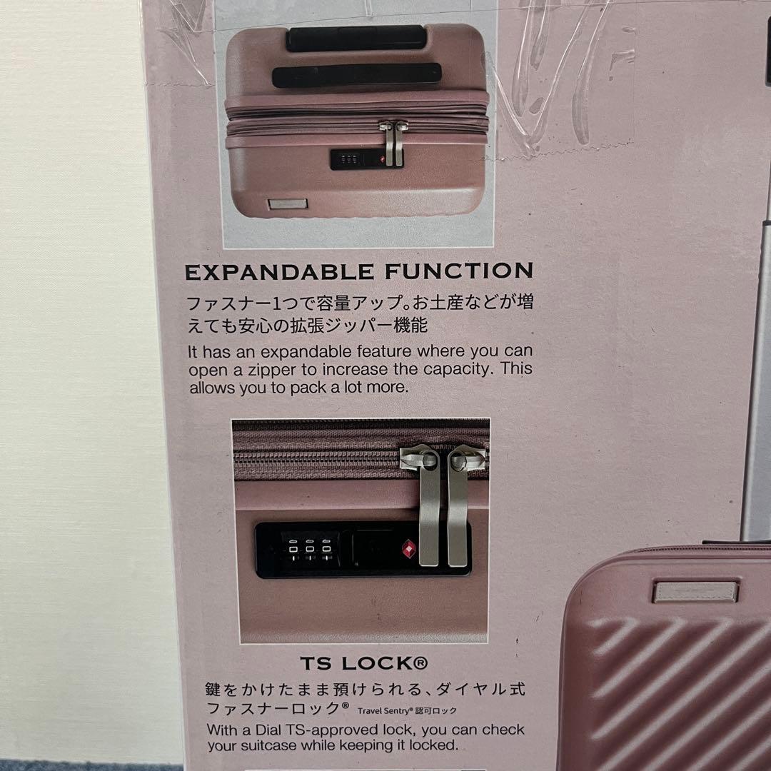 EXACT スーツケース 機内持込可 37/44L 拡張式 TSロック ピンク