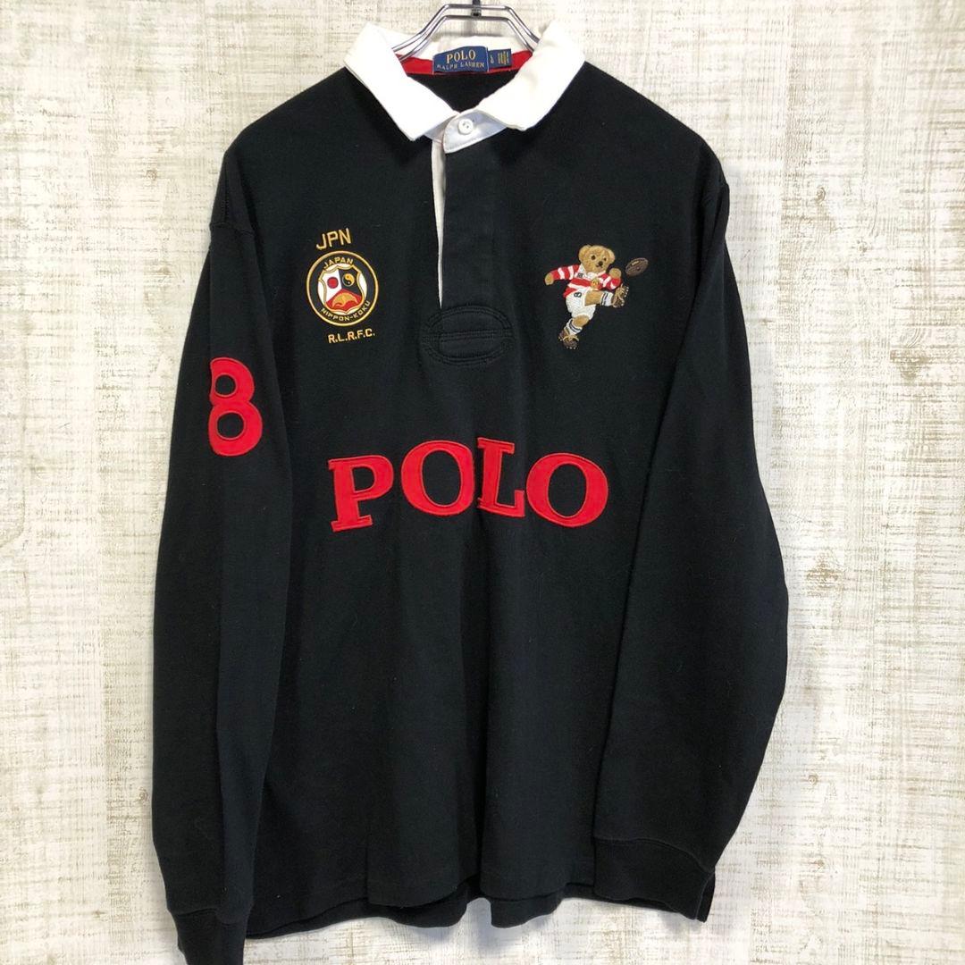 Polo　ポロラルフローレン　ポロベア　刺繍　ラガーシャツ　ポロシャツ　L