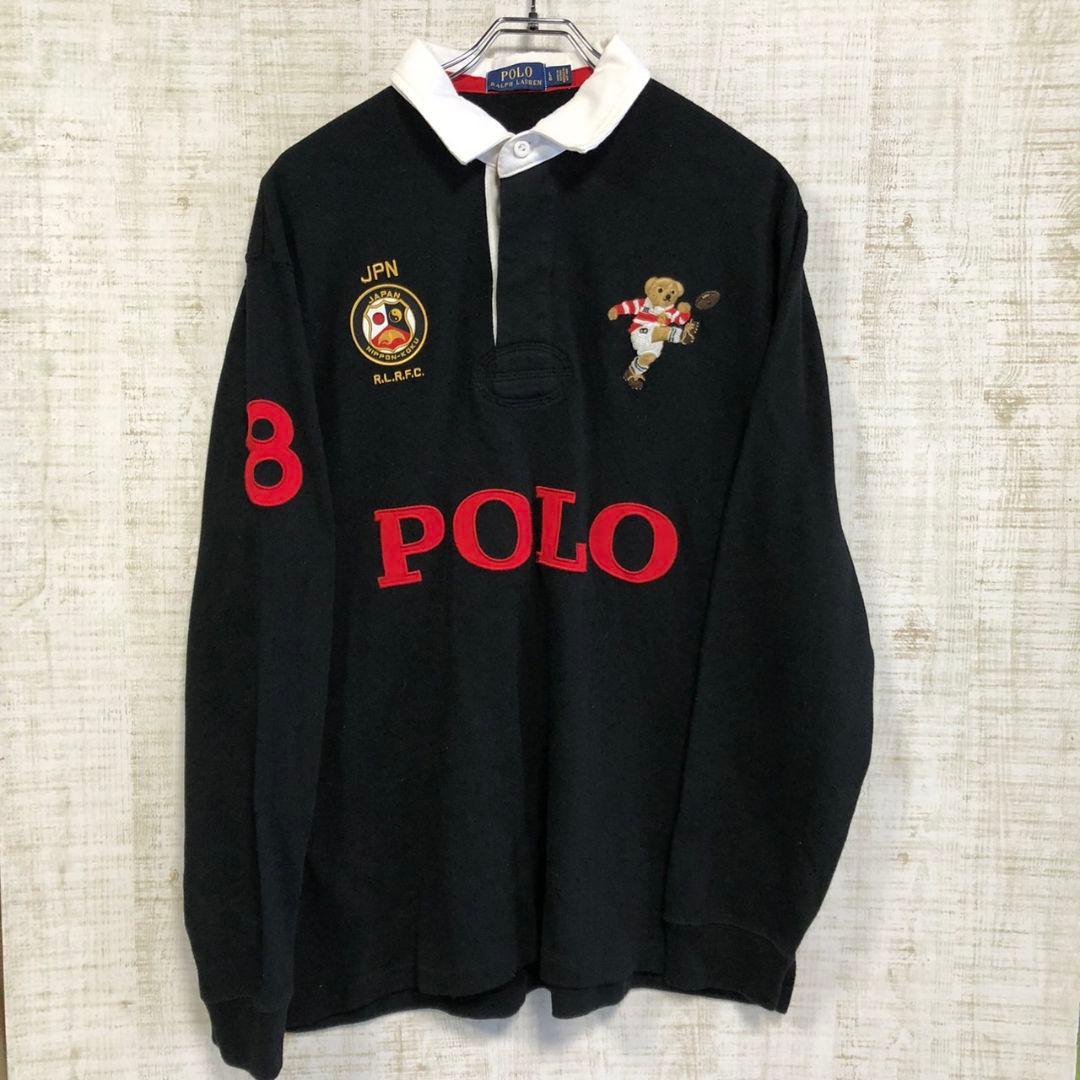 Polo　ポロラルフローレン　ポロベア　刺繍　ラガーシャツ　ポロシャツ　L