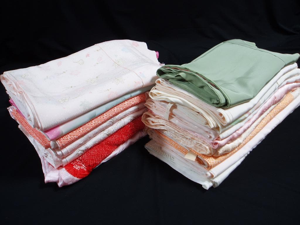 【hirotan】25◆全て正絹未使用未仕立て品長襦袢振袖用等16点!