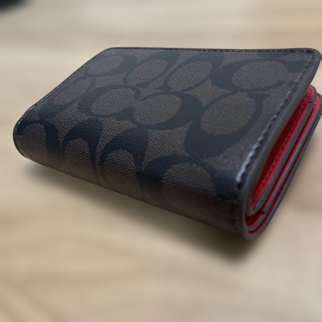 【新品未使用品】 COACH 二つ折り財布 ブラウン/レッド
