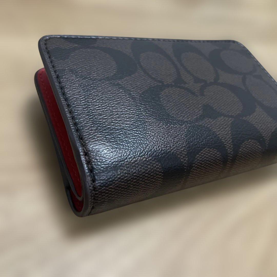 【新品未使用品】 COACH 二つ折り財布 ブラウン/レッド