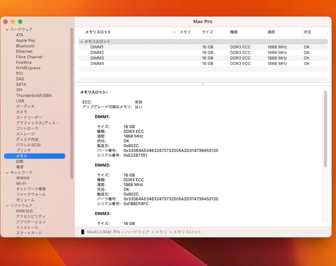 【ジャンク】Apple Mac Pro 2013 12コア 64GB D500