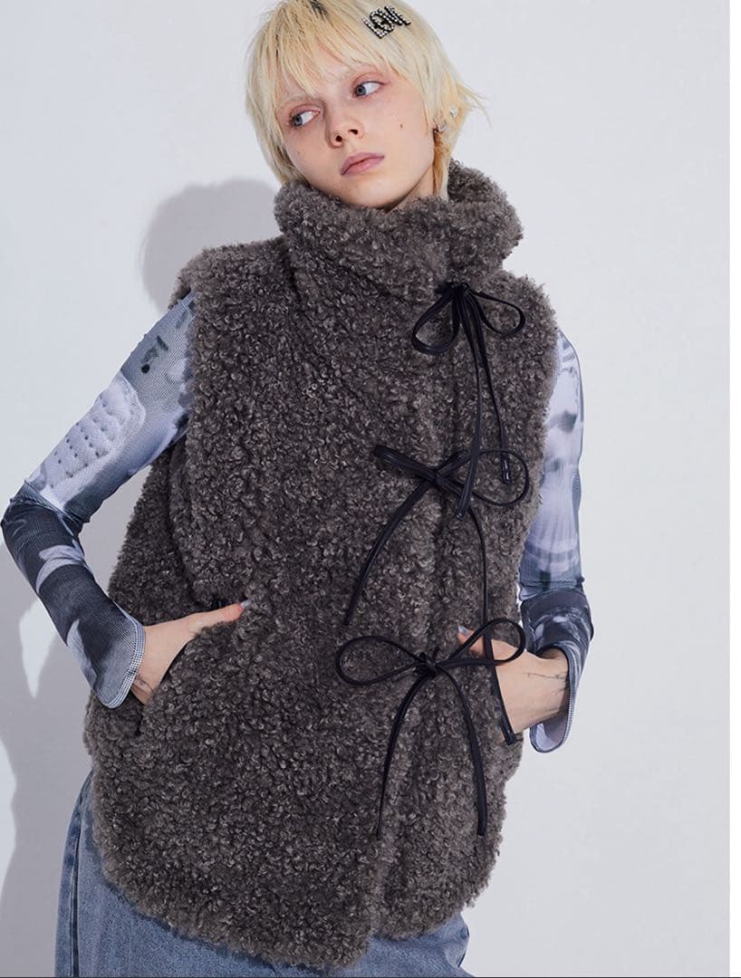 SORIN Synthetic Fur Lace-up Vest ベスト