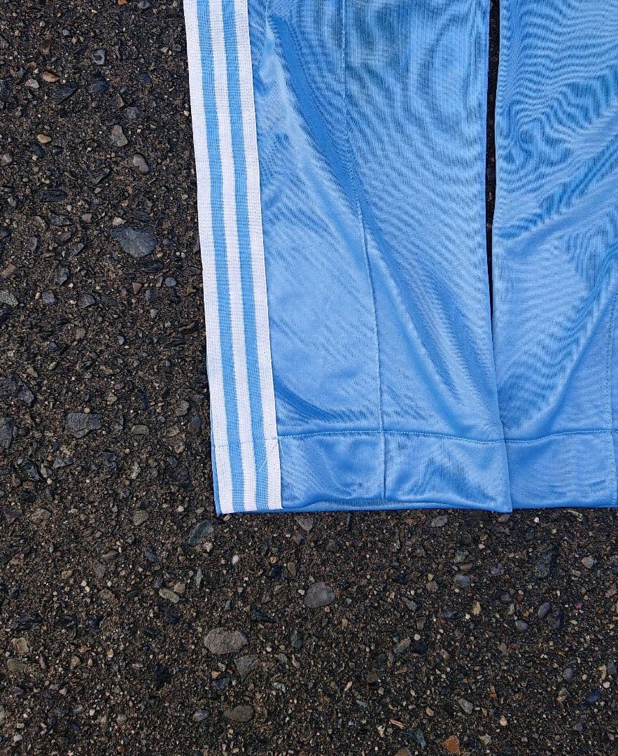 70s 極太 adidas トラックパンツ 水色 ATP似