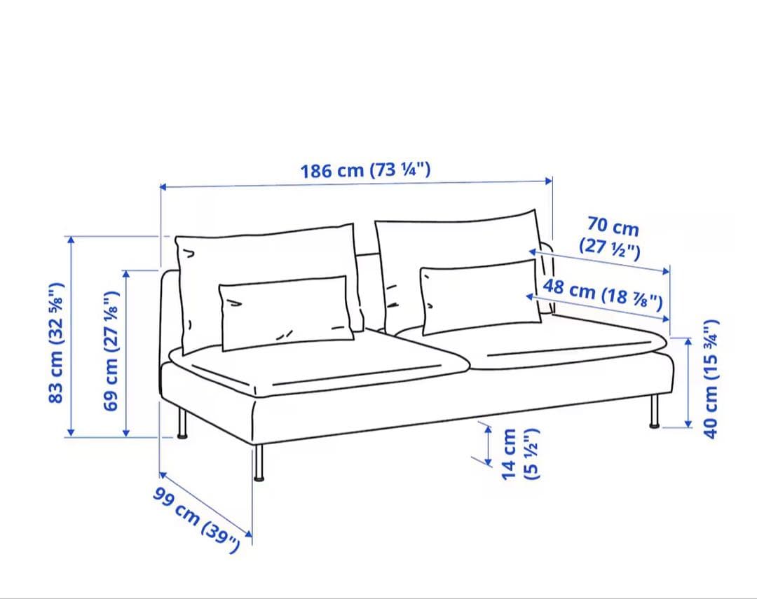 IKEA ソーデルハムン カバー トネルード グレー