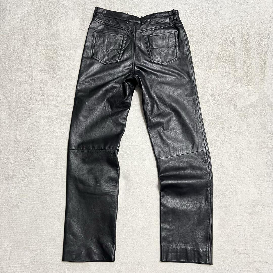 レア 本革 HARLEY DAVIDSON レザーパンツ 美品 R-8563