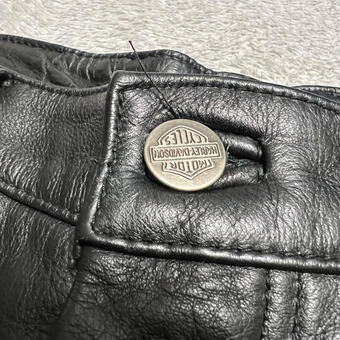 レア 本革 HARLEY DAVIDSON レザーパンツ 美品 R-8563