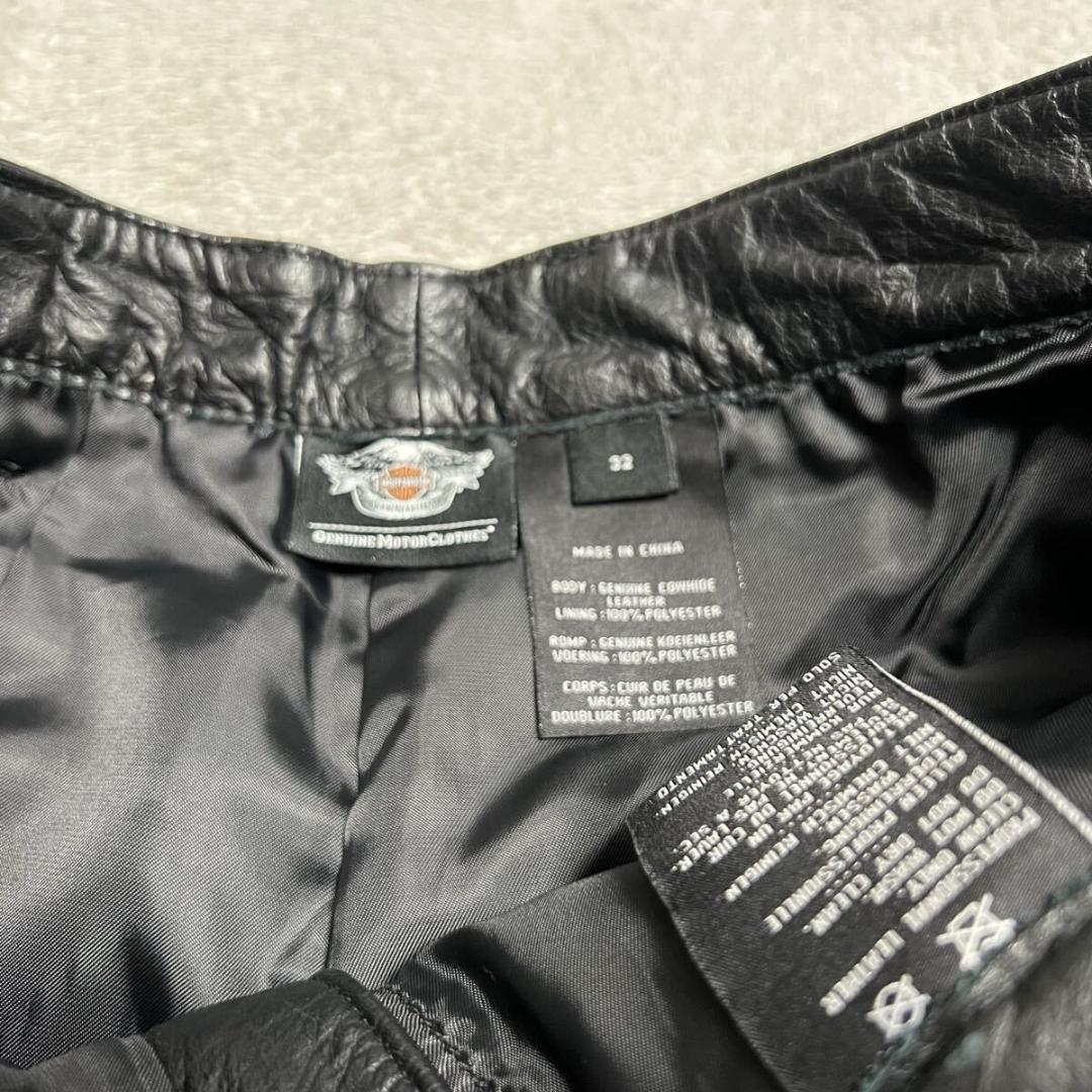 レア 本革 HARLEY DAVIDSON レザーパンツ 美品 R-8563