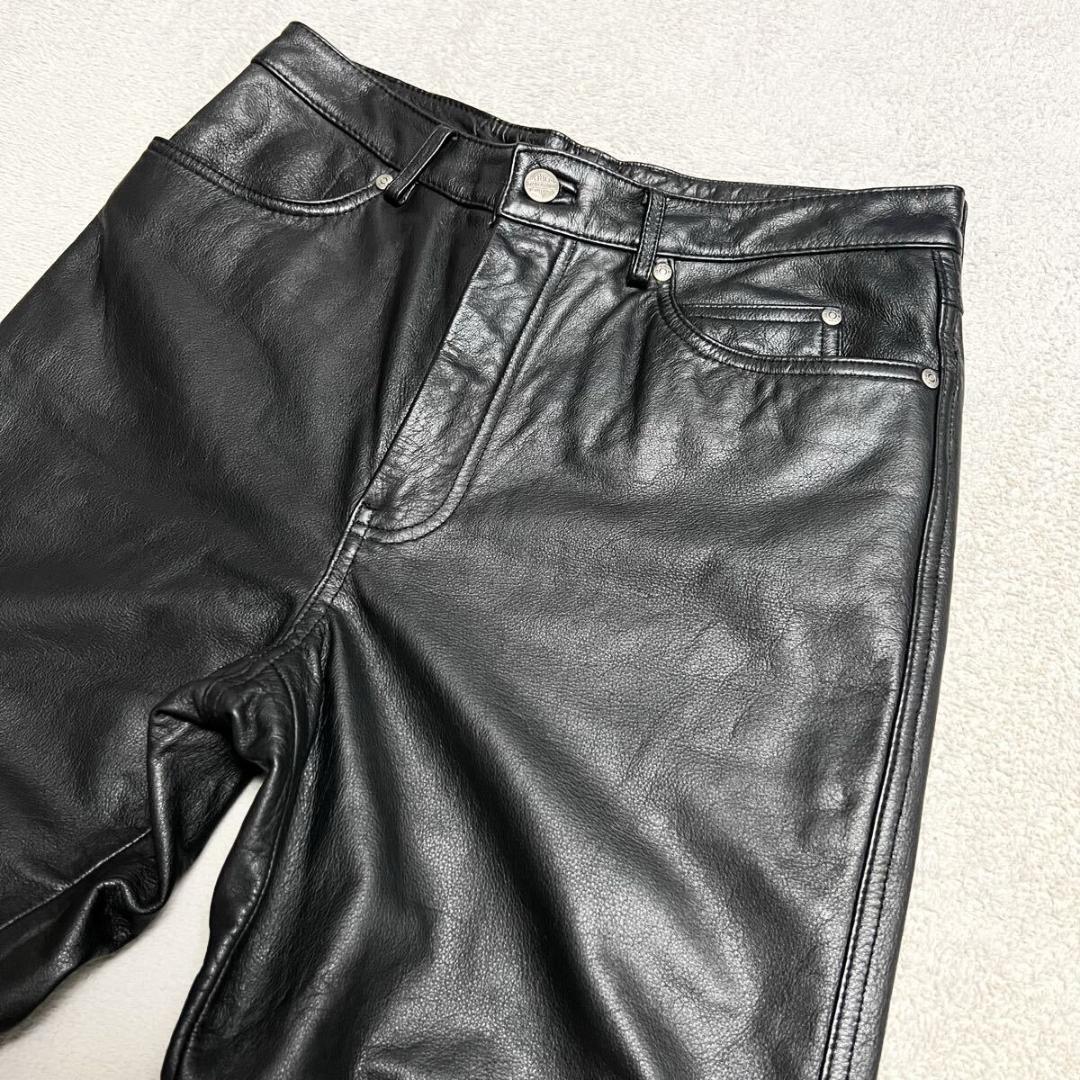 レア 本革 HARLEY DAVIDSON レザーパンツ 美品 R-8563