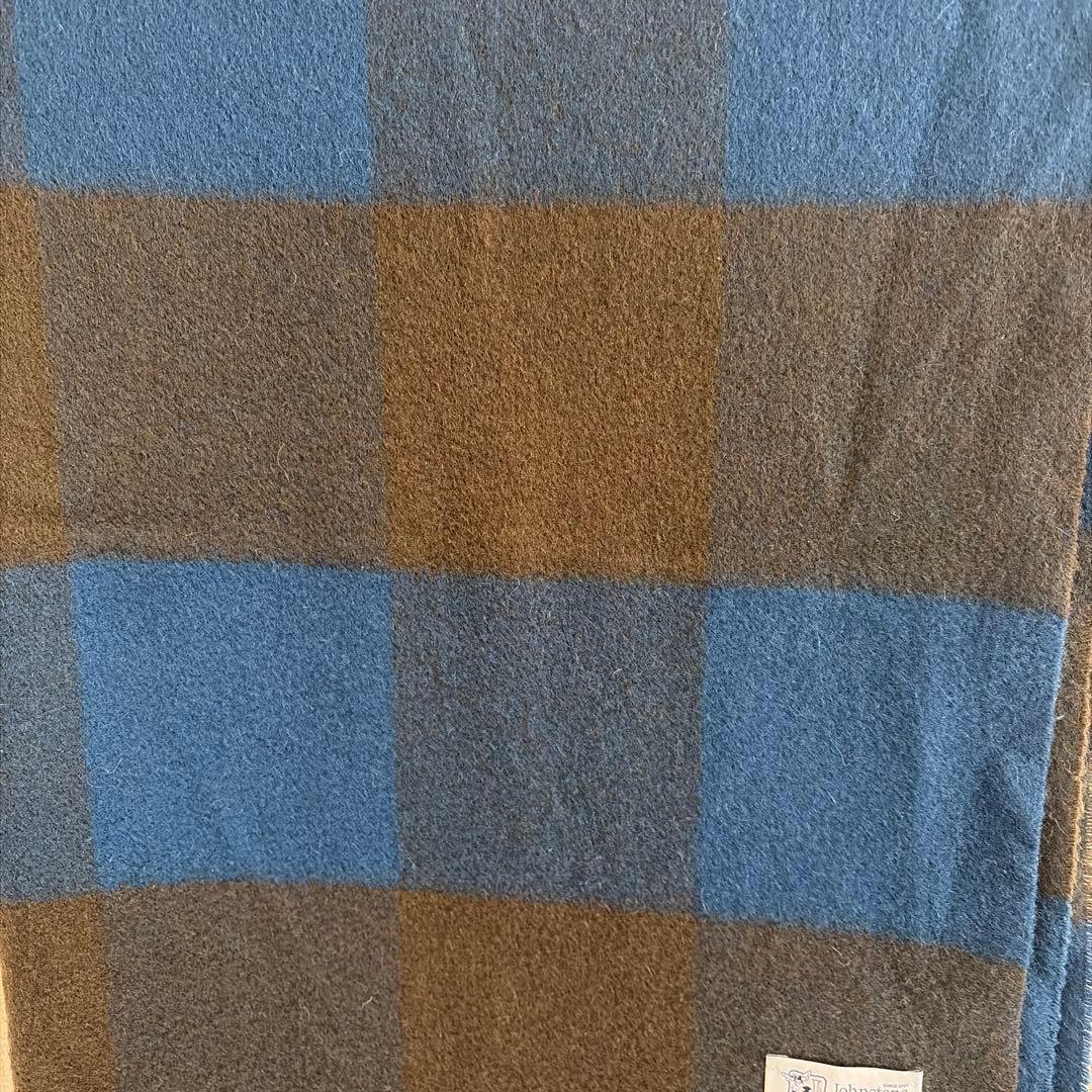 ジョンストンズ 大判　カシミヤストール　ブロックチェック　別注　限定