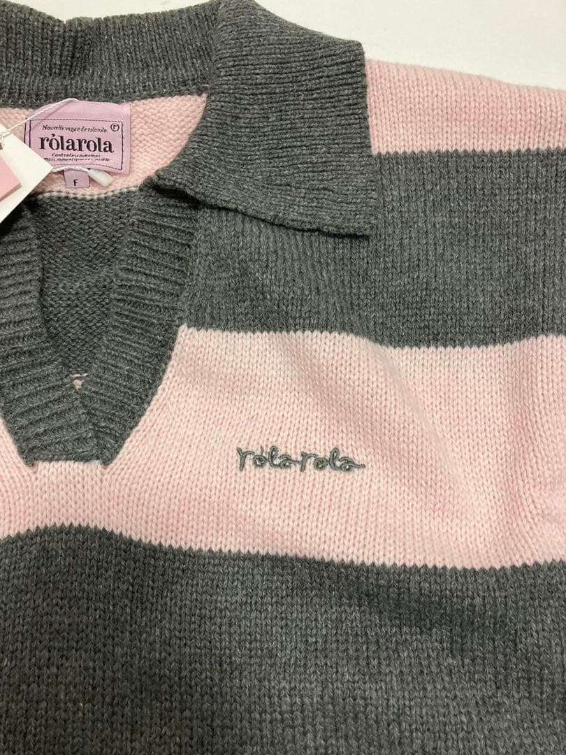 ROLAROLA WOOL フィラ ストライプ ニットポロシャツ