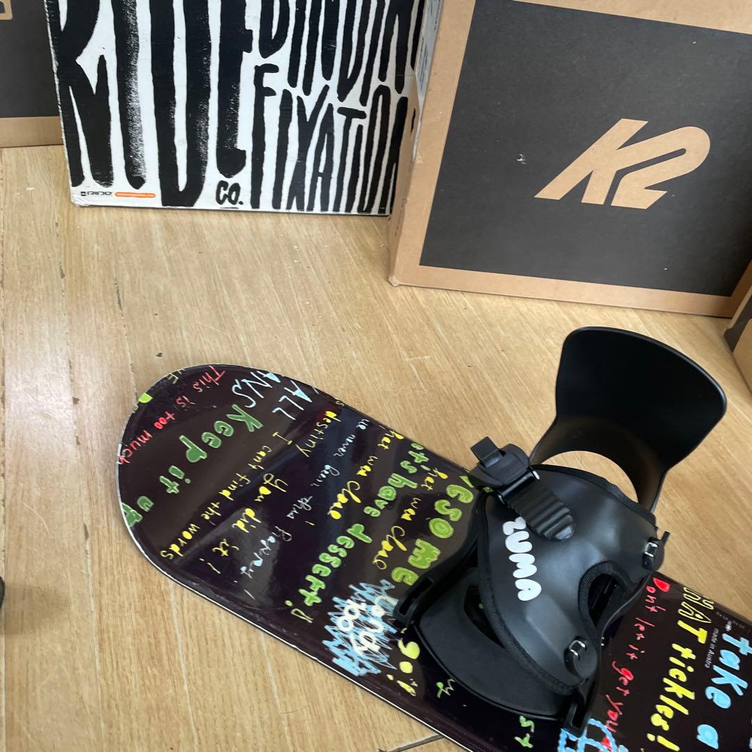 RECKLESS×ZUMAキッズスノーボード　未使用バイン付3点セット　100㎝