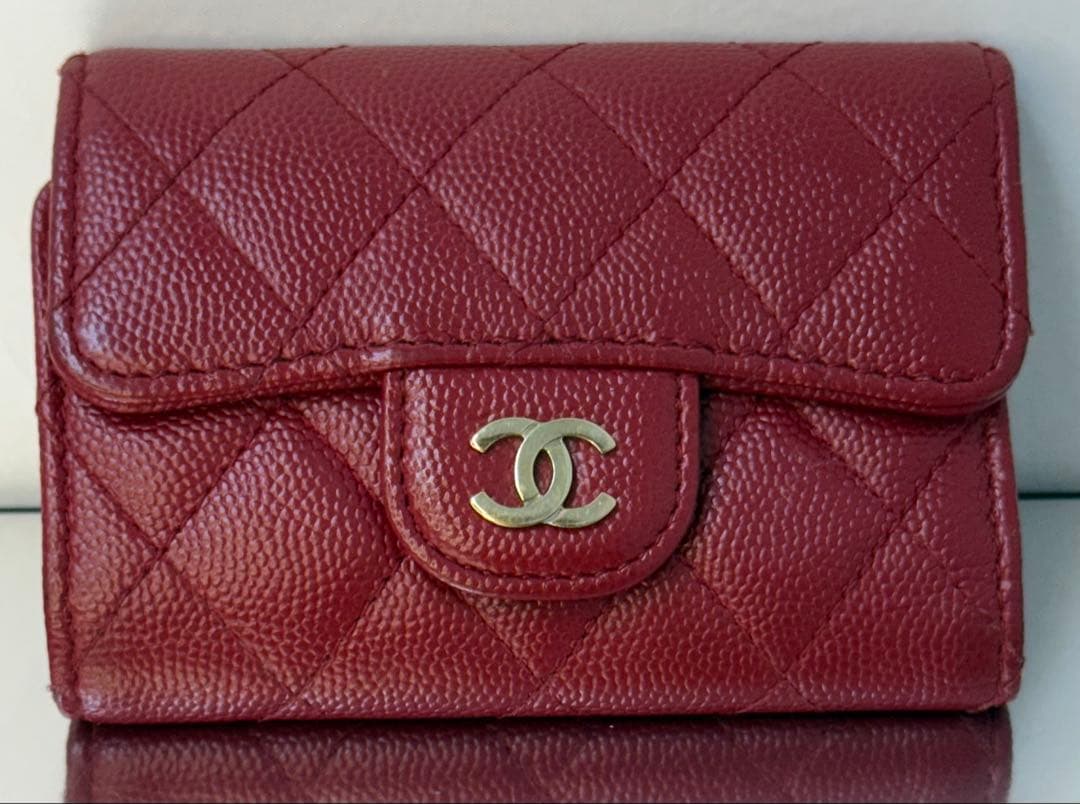 【美品】CHANEL マトラッセ キャビアスキン 4連キーケース ボルドー